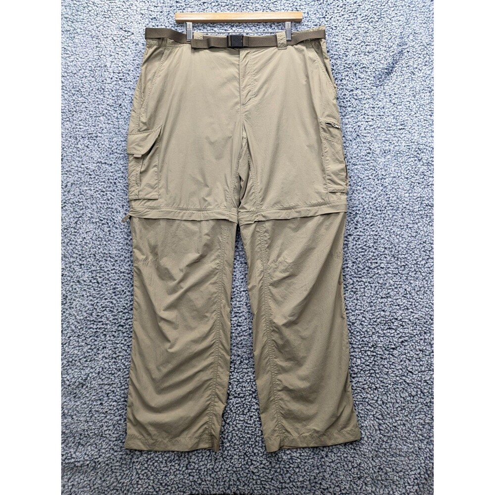 Columbia Omnishade Convertible Ripstop Cargo Pants Mens 40X32 Hiking Outdoor Tan